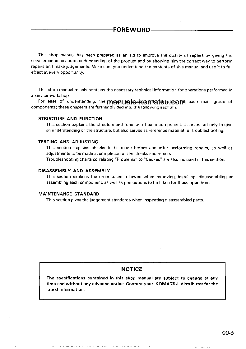 Protected: WA70-1(JPN) S/N 10001-UP Shop (repair) manual (English)