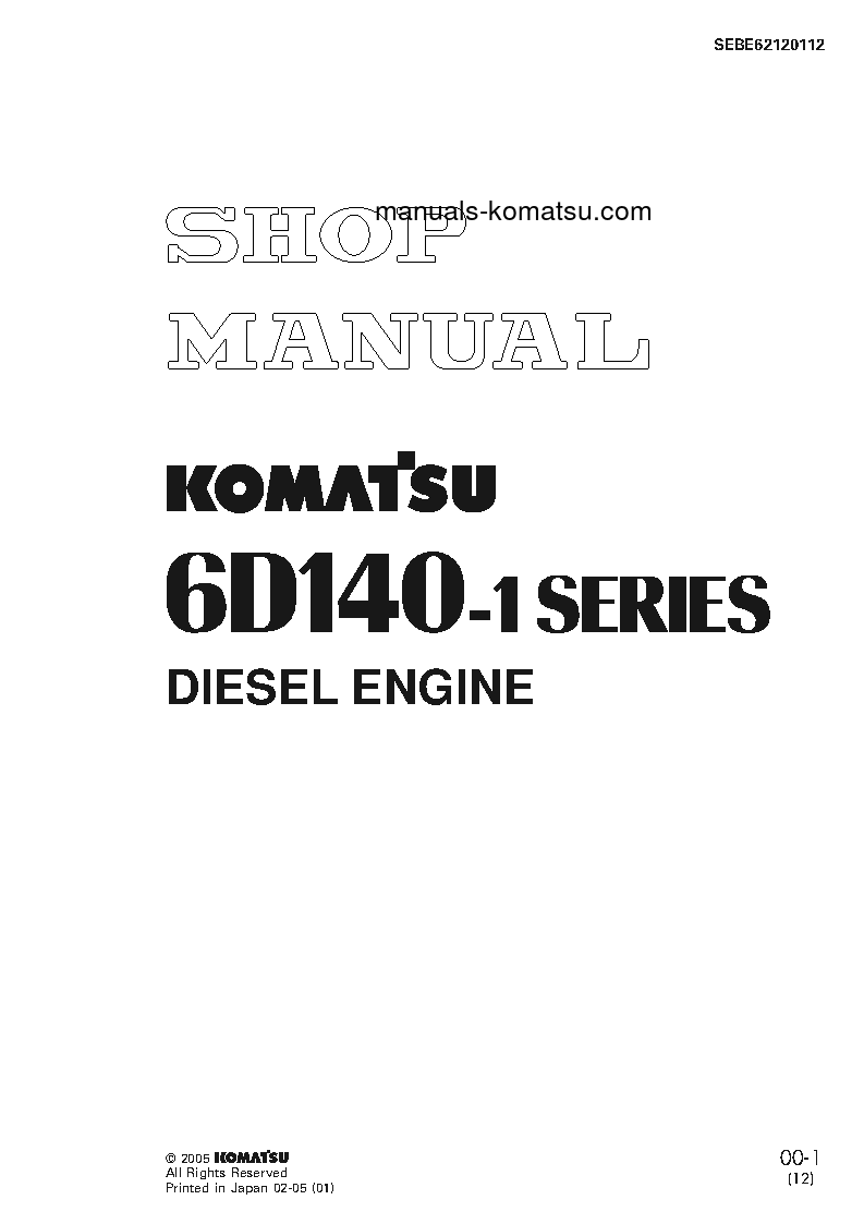 6D140-1(JPN) S/N ALL Shop (repair) manual (English)