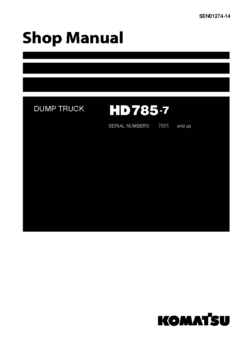 HD785-7(JPN) S/N 7001-UP Operation manual (English)