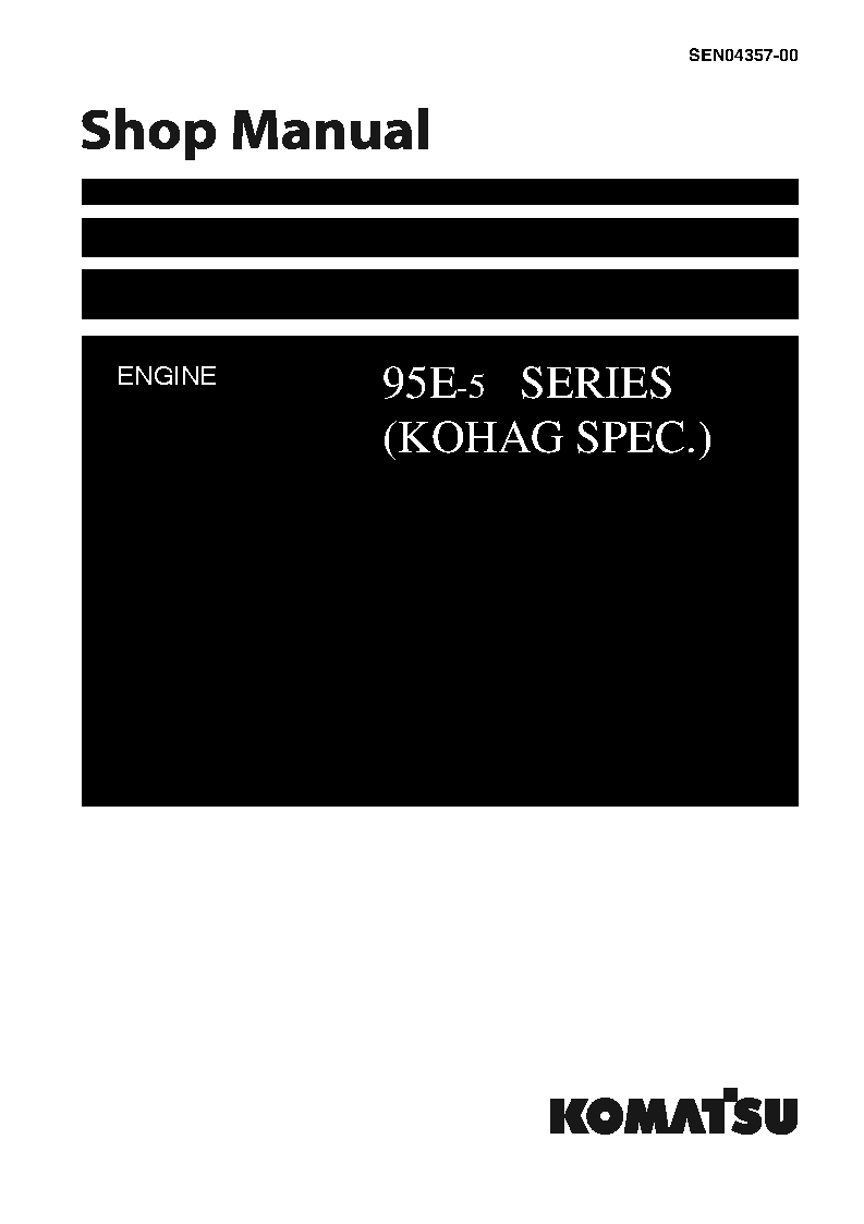 SAA4D95LE-5(JPN)-FOR WA100M-6 S/N ALL Shop (repair) manual (English)