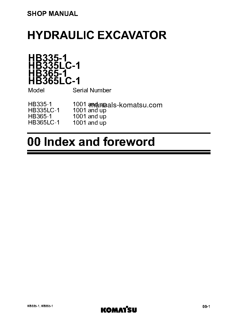 Protected: HB335-1(JPN) S/N 1001-UP Shop (repair) manual (English)