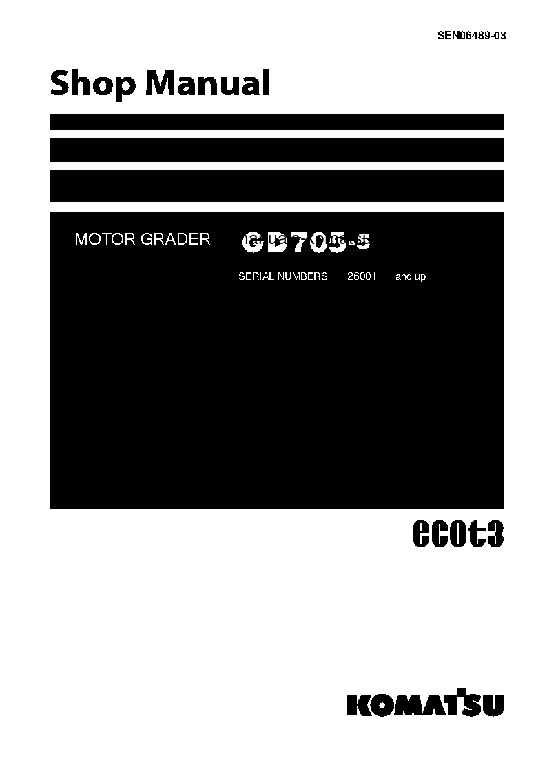 GD705-5(JPN) S/N 26001-UP Shop (repair) manual (English)