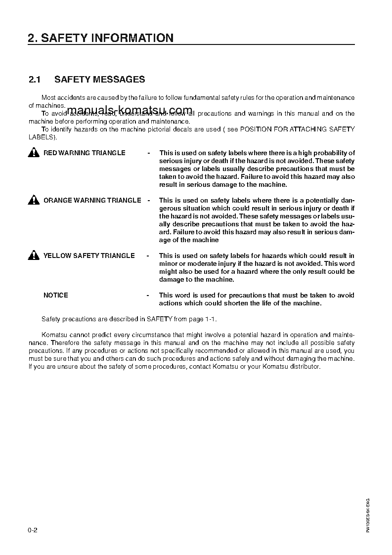 Protected: PW130ES-6(GBR)-K S/N K32001-UP Operation manual (English)