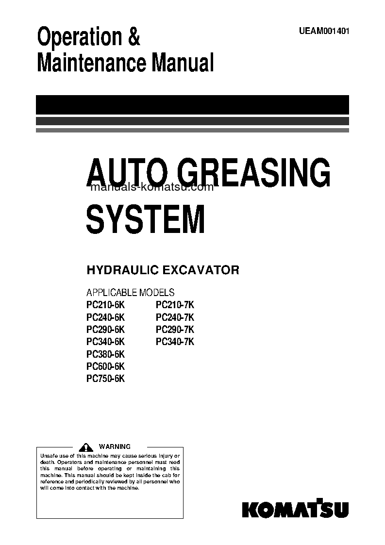 PC750-6(GBR)-AUTO GREASING Operation manual (English)