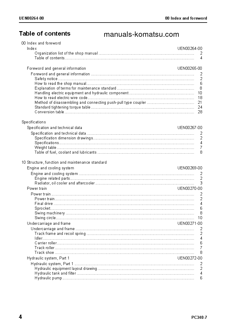 Protected: PC340LC-7(GBR)-TIER 3 S/N K45001-UP Shop (repair) manual (English)