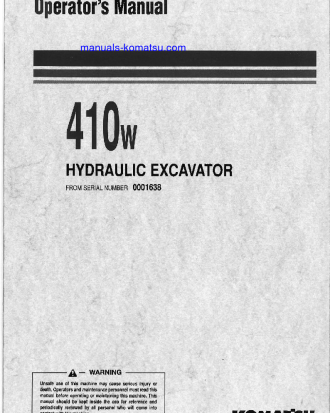 410W(ITA) S/N 0001638-UP Operation manual (English)