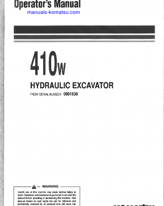 410W(ITA) S/N 0001638-UP Operation manual (English)