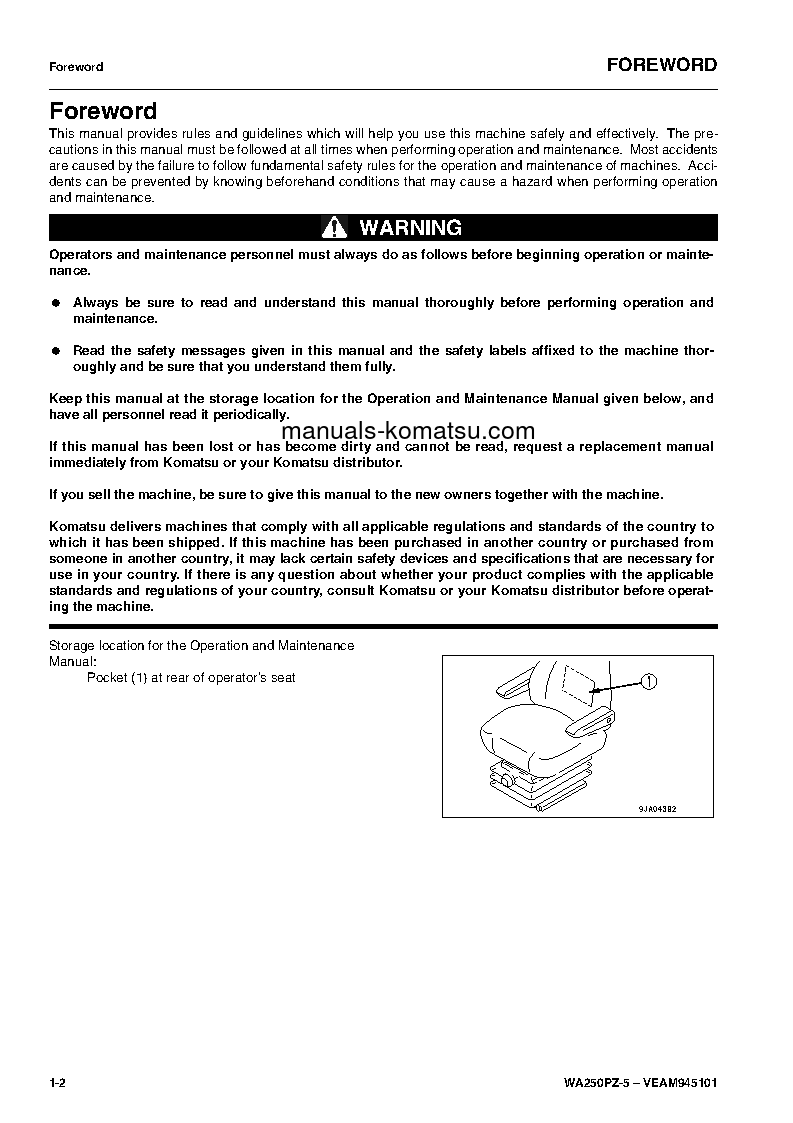 Protected: WA250PZ-5(DEU) S/N H50051-UP Operation manual (English)