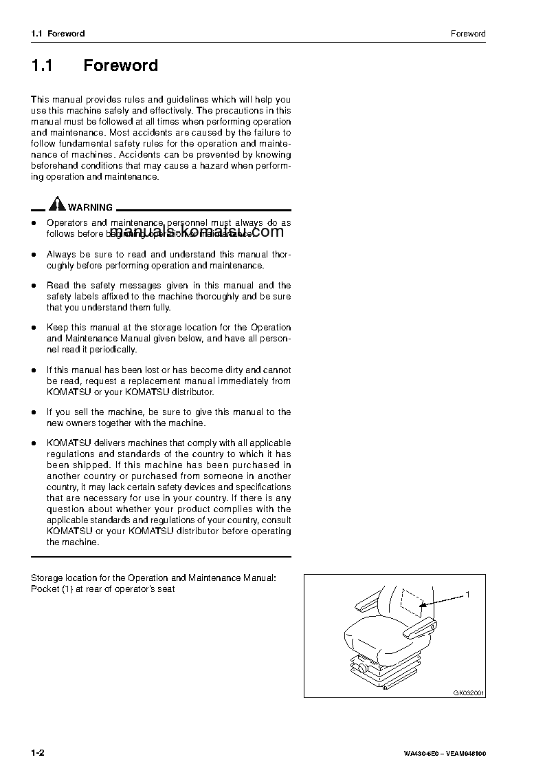 Protected: WA430-6(DEU) S/N H60266-UP Operation manual (English)