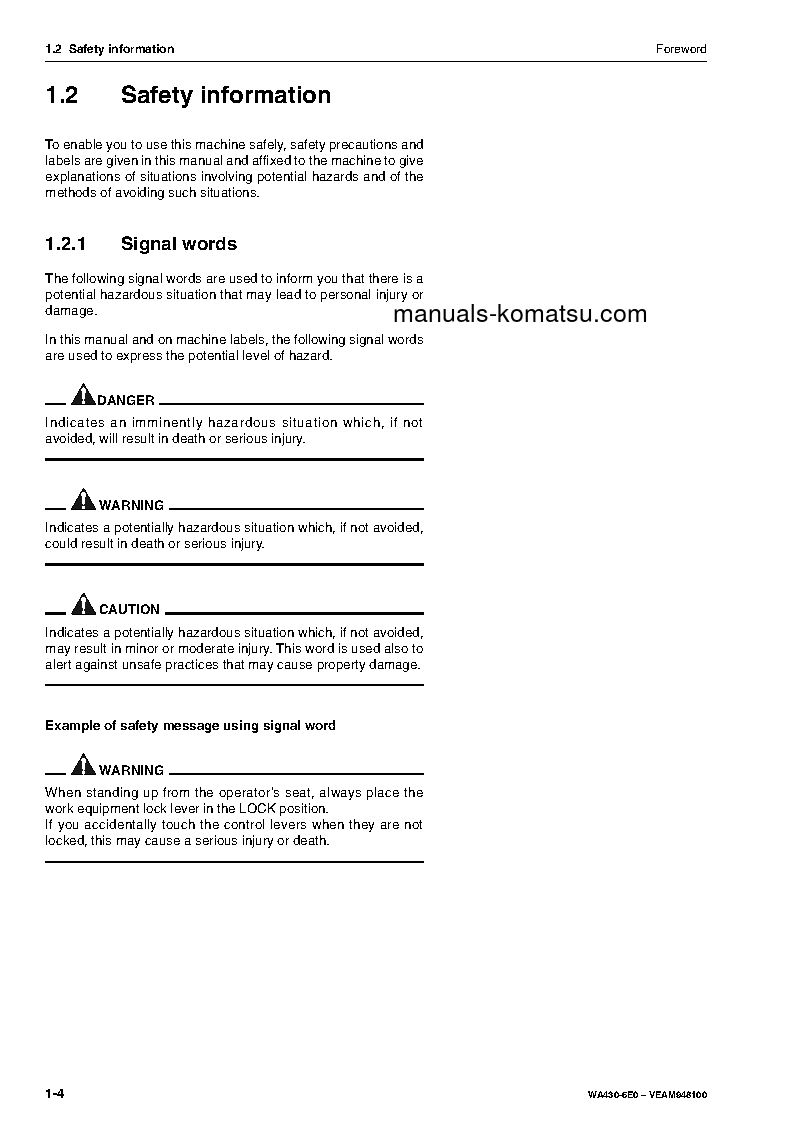 Protected: WA430-6(DEU) S/N H60266-UP Operation manual (English)