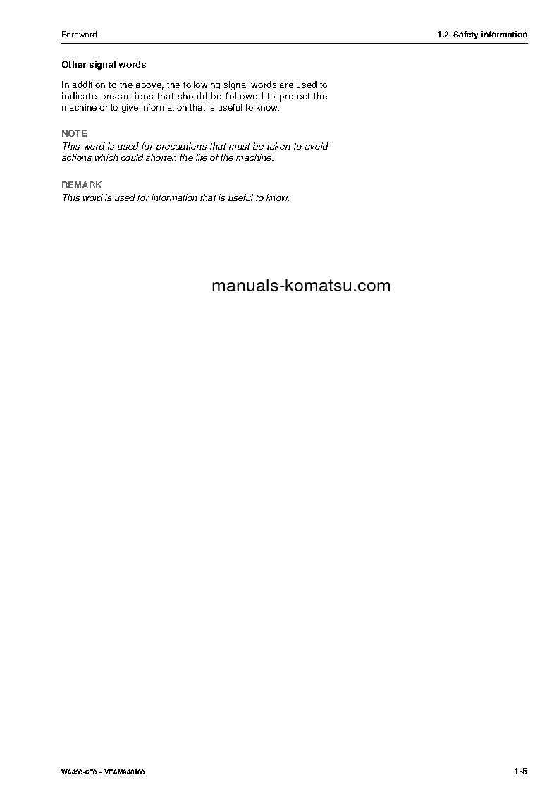 Protected: WA430-6(DEU) S/N H60266-UP Operation manual (English)