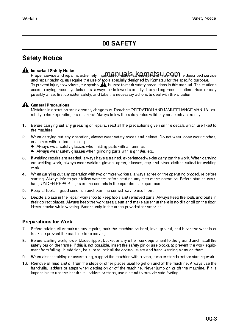 Protected: WA270-3(DEU) S/N WA270H20051-UP Shop (repair) manual (English)