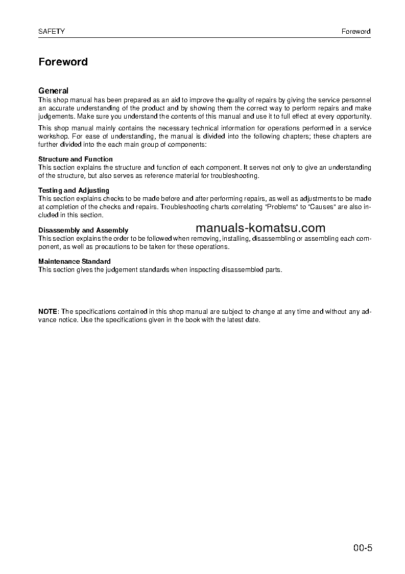 Protected: WA270-3(DEU) S/N WA270H20051-UP Shop (repair) manual (English)