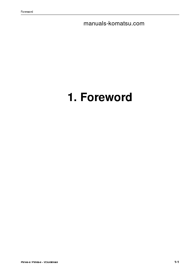 Protected: PW160-8(DEU) S/N H60051-UP Operation manual (English)