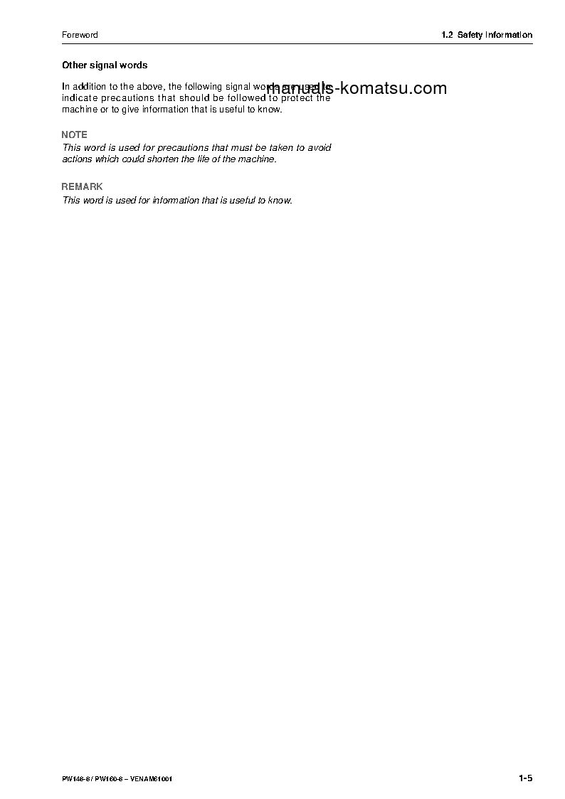 Protected: PW160-8(DEU) S/N H60051-UP Operation manual (English)