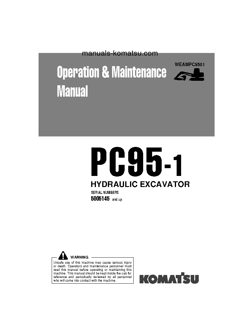 PC95-1(ITA) S/N R05145-UP Operation manual (English)