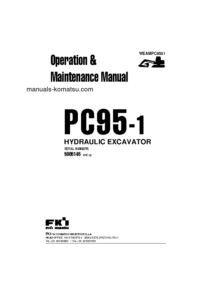 Protected: PC95-1(ITA) S/N R05145-UP Operation manual (English)
