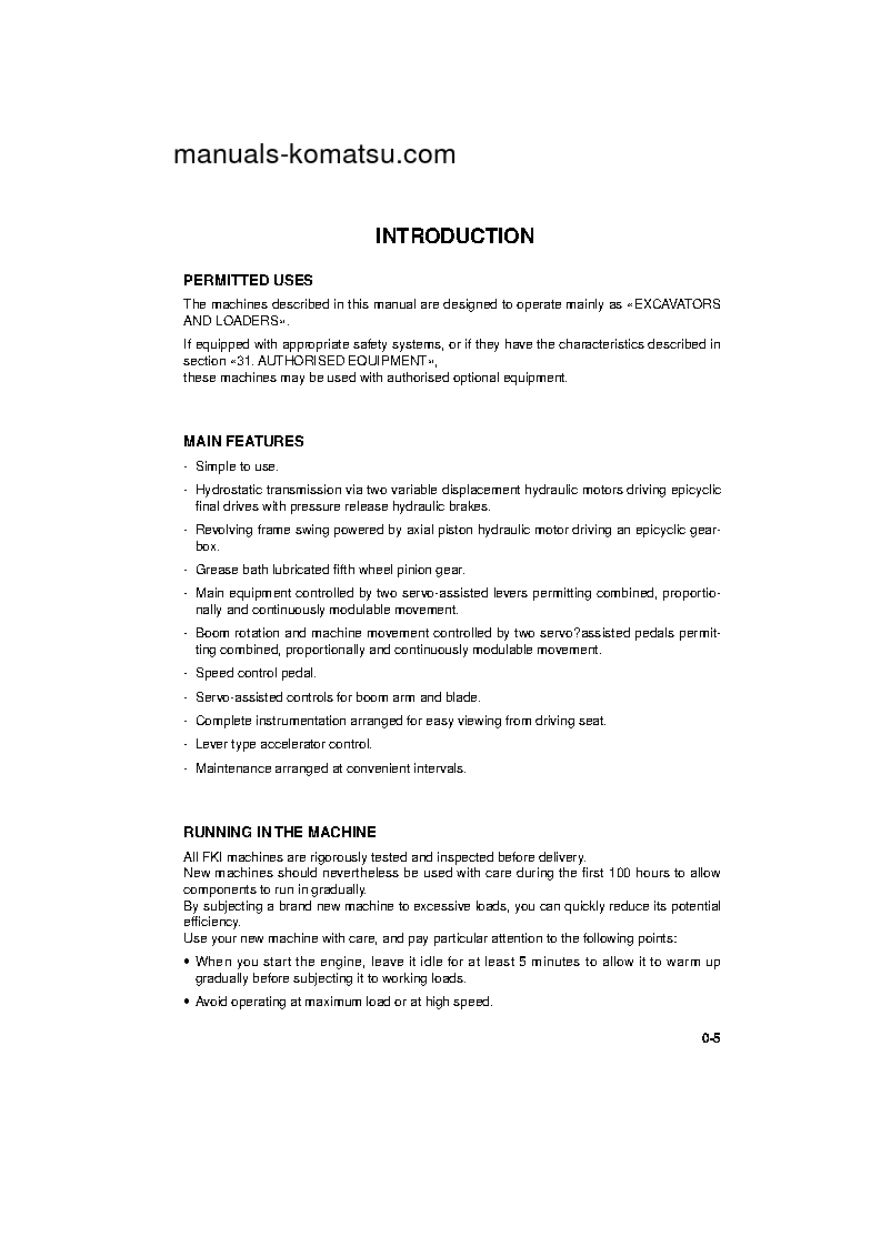 Protected: PC95-1(ITA) S/N R05145-UP Operation manual (English)