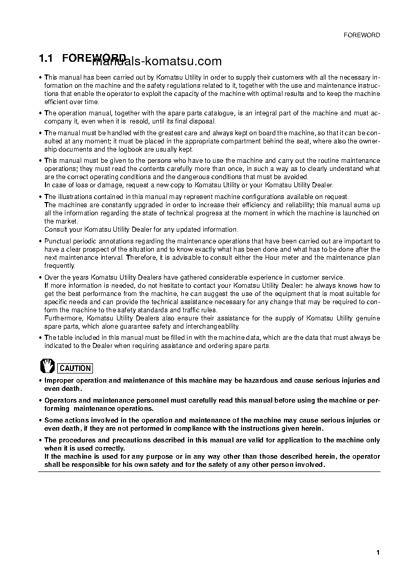 Protected: PW110R-1(ITA) S/N 2260010001-2260010121 Operation manual (English)