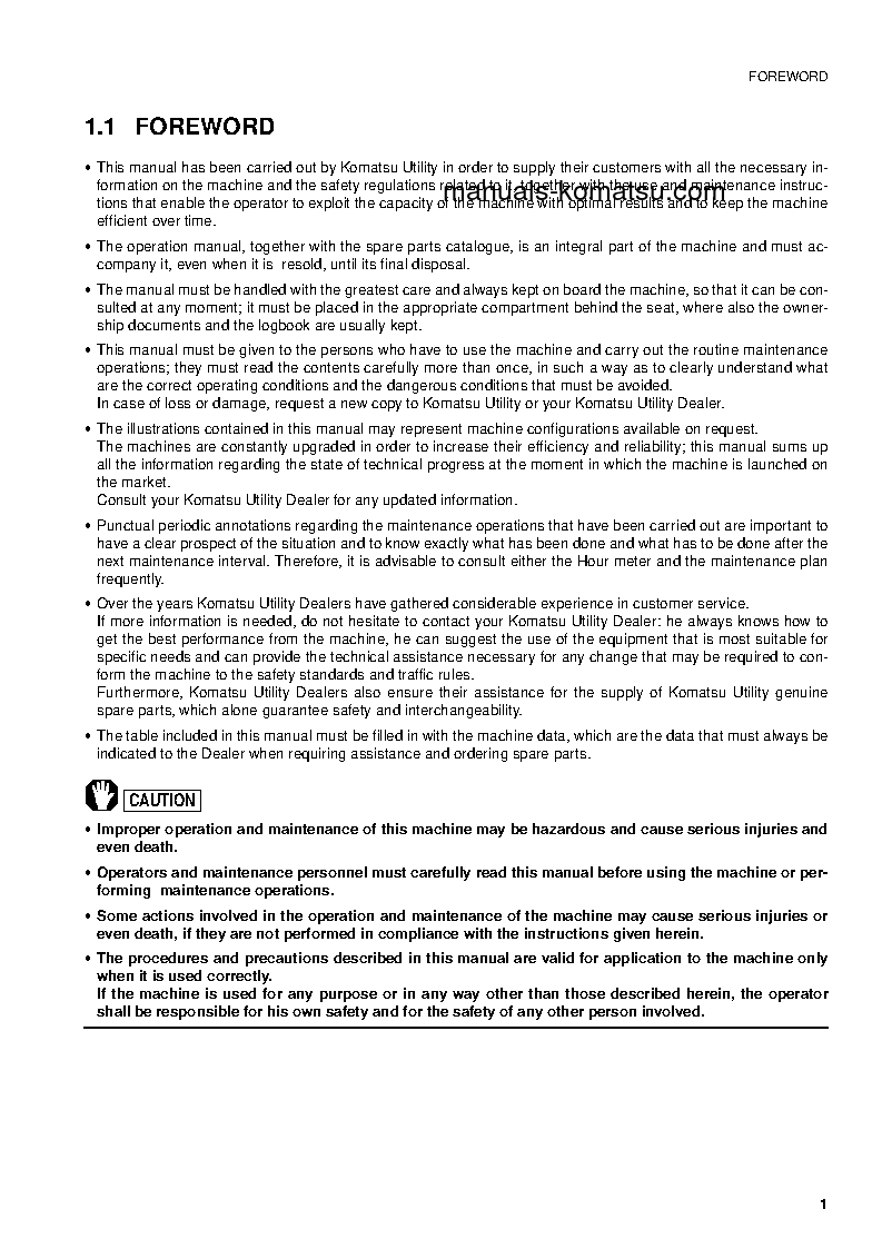 Protected: PW95R-2(ITA) S/N 21D0220001-21D0220078 Operation manual (English)