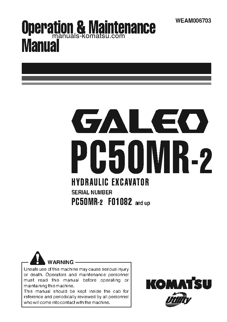 PC50MR-2(ITA) S/N F01082-UP Operation manual (English)