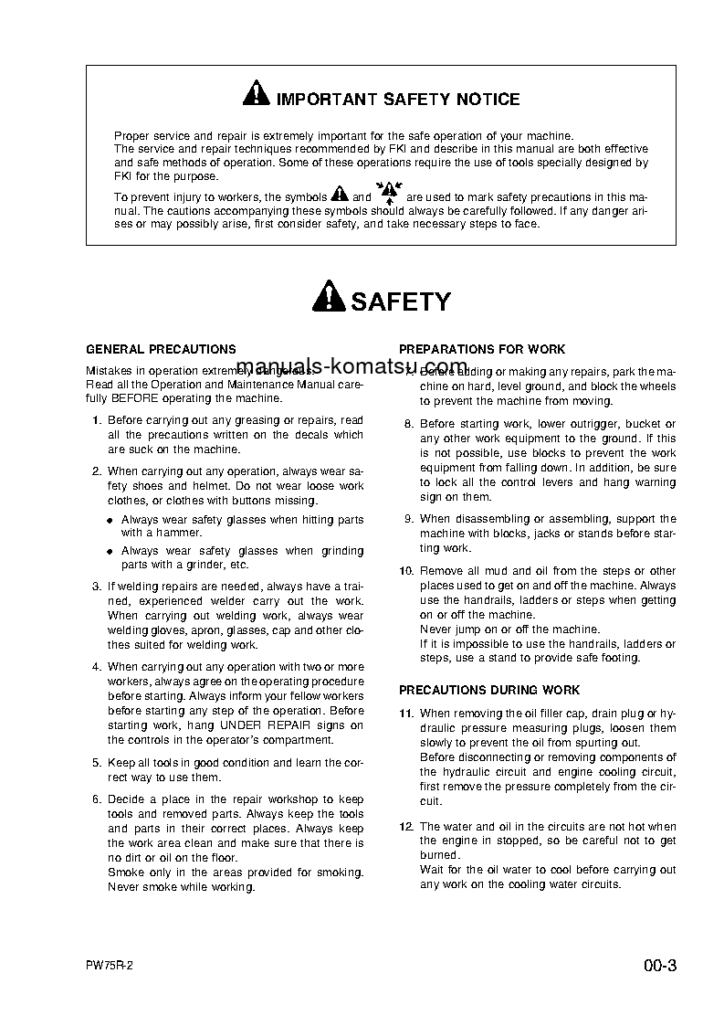 Protected: PW75R-2(ITA) S/N 22E0200001-22E0200242 Shop (repair) manual (English)