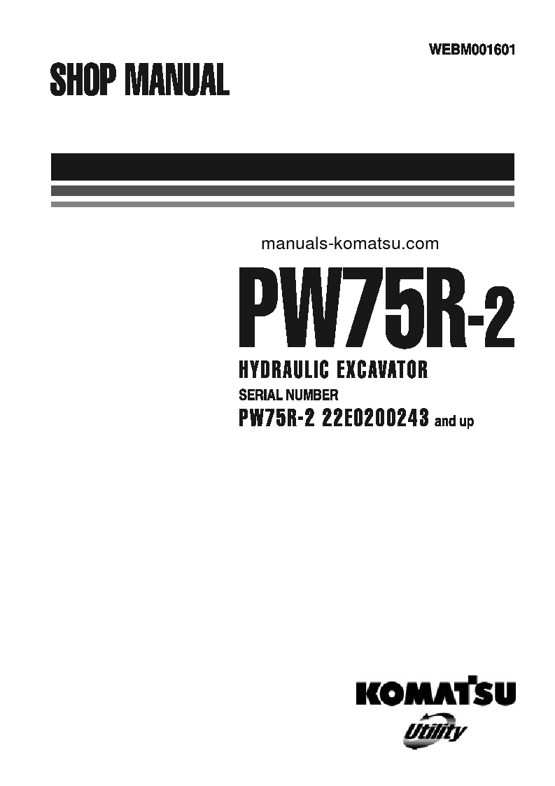 PW75R-2(ITA) S/N 22E0200243-22E0210000 Shop (repair) manual (English)