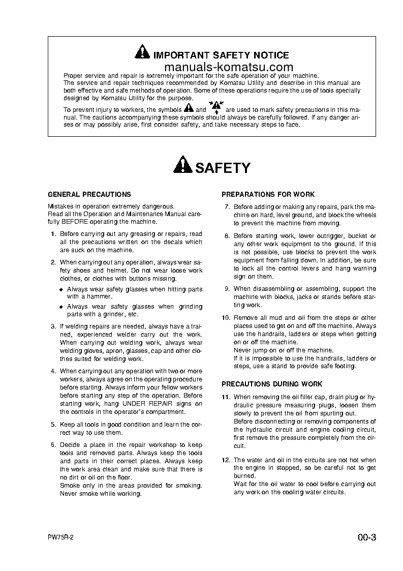 Protected: PW75R-2(ITA) S/N 22E0200243-22E0210000 Shop (repair) manual (English)