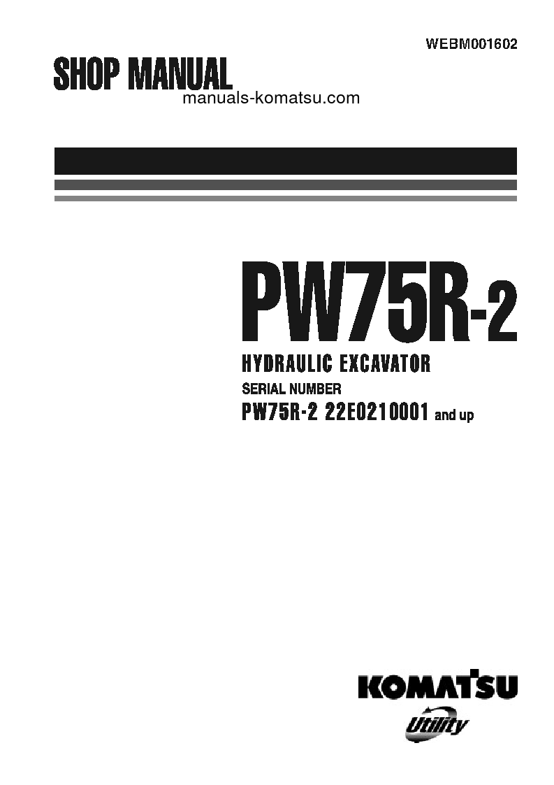 PW75R-2(ITA) S/N 22E0210001-UP Shop (repair) manual (English)