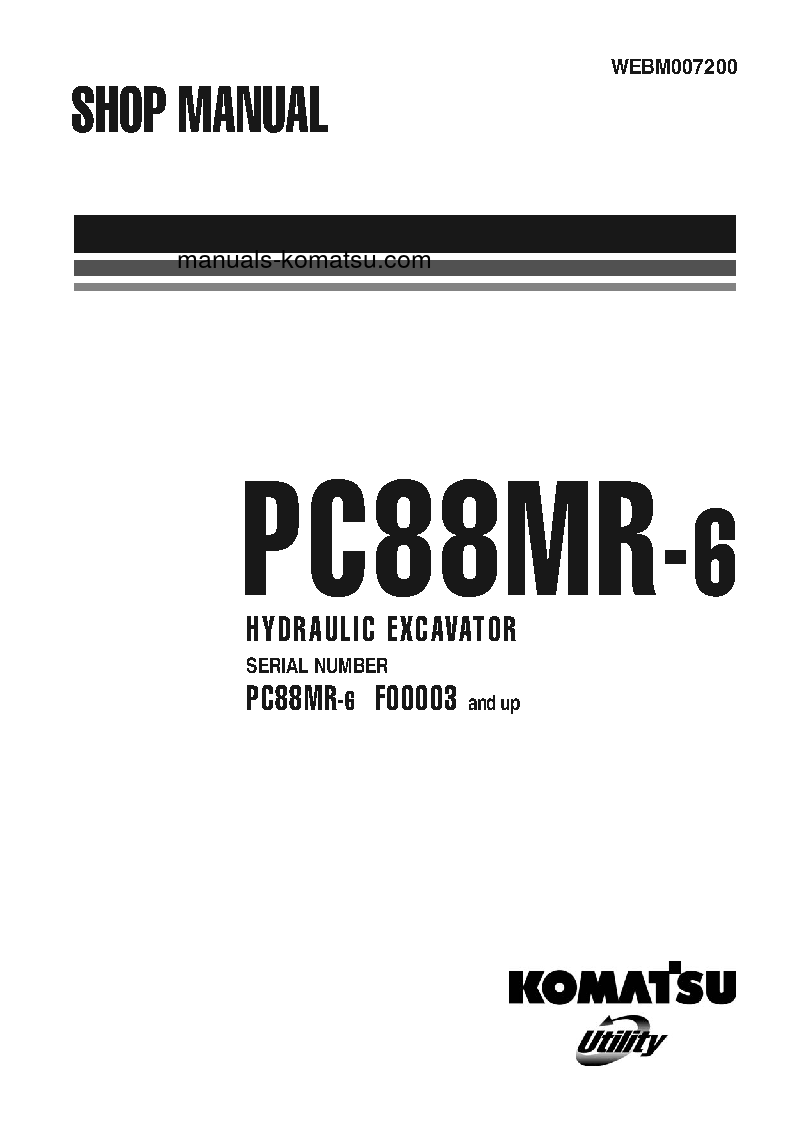 PC88MR-6(ITA) S/N F00003-UP Shop (repair) manual (English)