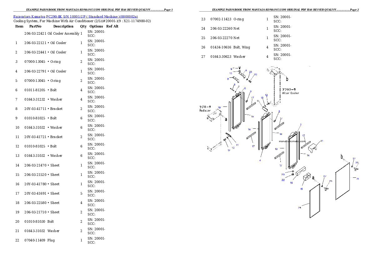 Protected: PC290-8K S/N 10001-UP ( Standard Machine ) Partsbook