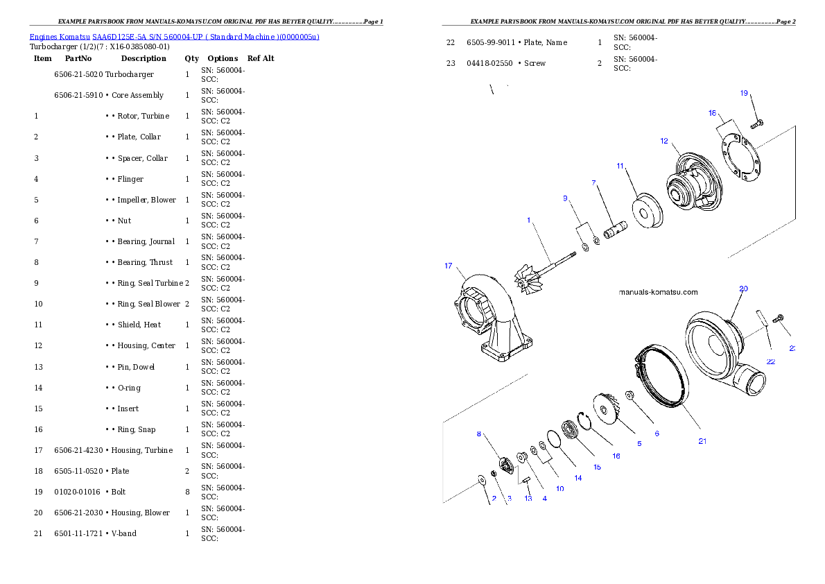 Protected: SAA6D125E-5A S/N 560004-UP ( Standard Machine ) Partsbook