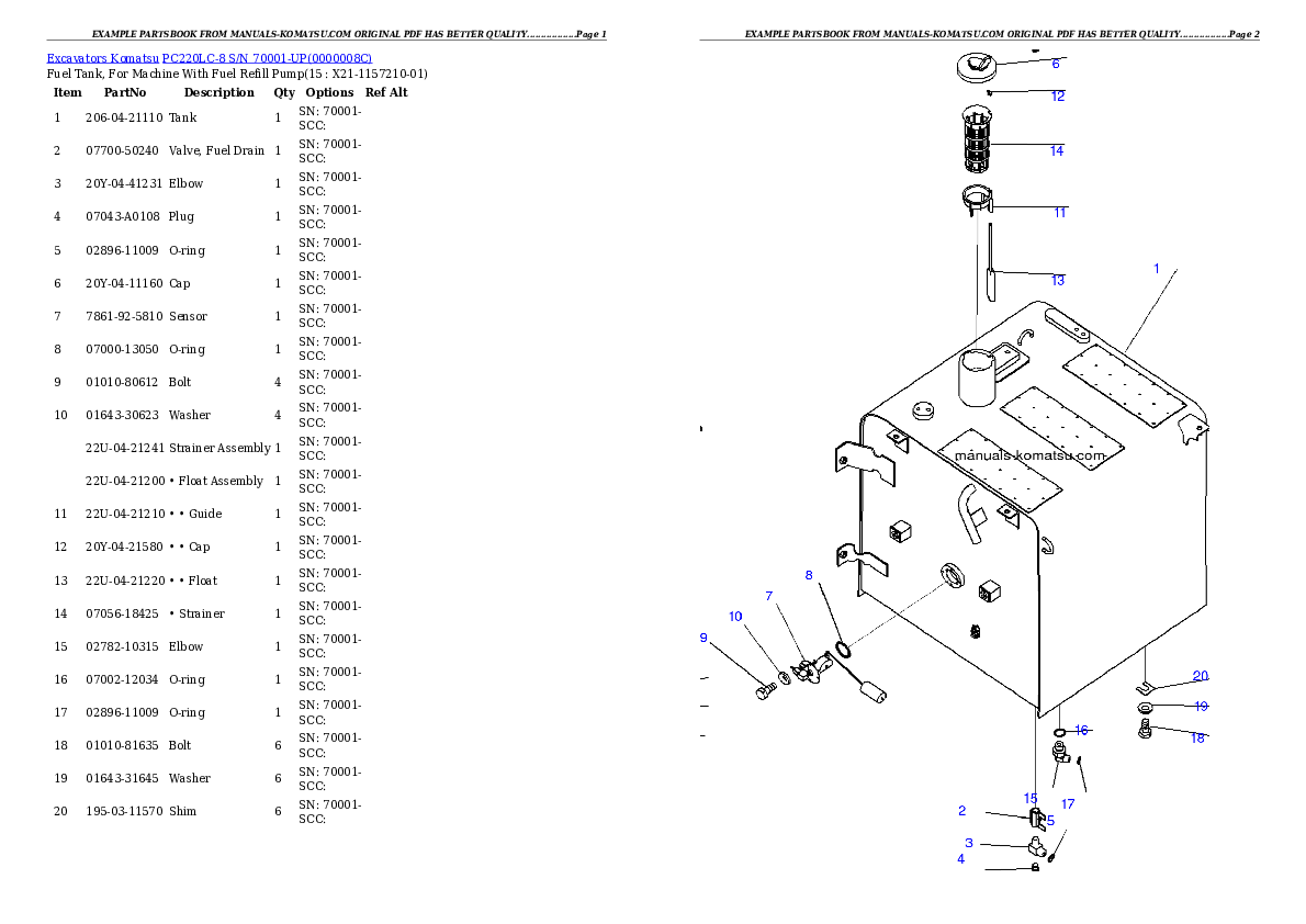 Protected: PC220LC-8 S/N 70001-UP (ecot3) Partsbook
