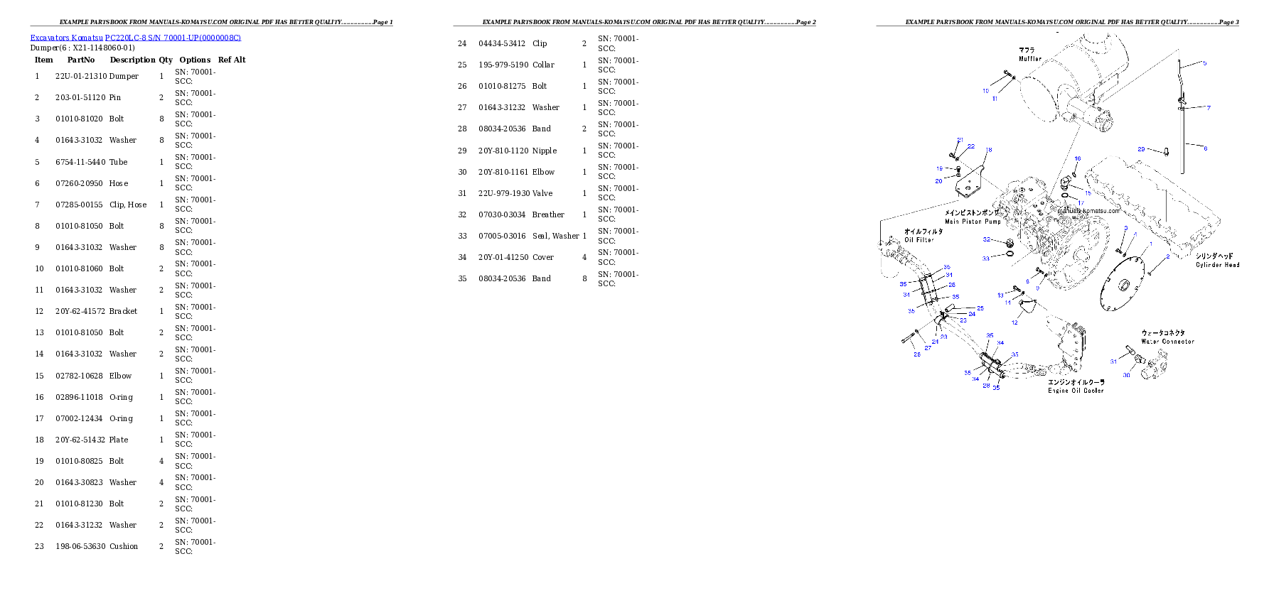 Protected: PC220LC-8 S/N 70001-UP (ecot3) Partsbook