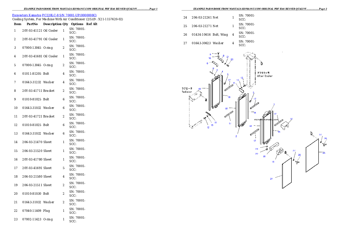 Protected: PC220LC-8 S/N 70001-UP (ecot3) Partsbook