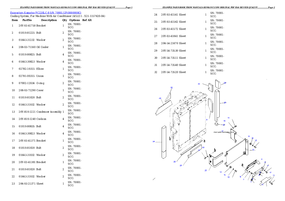 Protected: PC220LC-8 S/N 70001-UP (ecot3) Partsbook