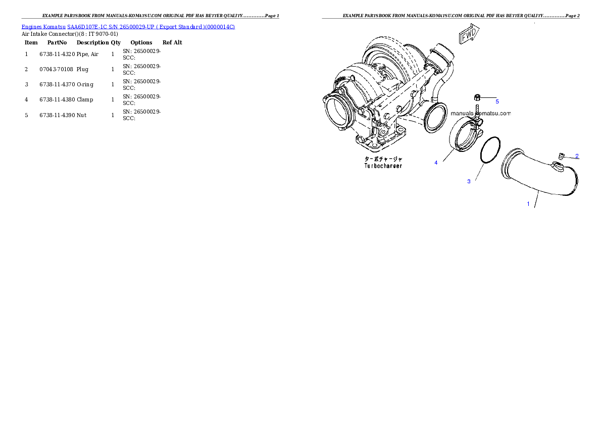 Protected: SAA6D107E-1C S/N 26500029-UP ( Export Standard ) Partsbook
