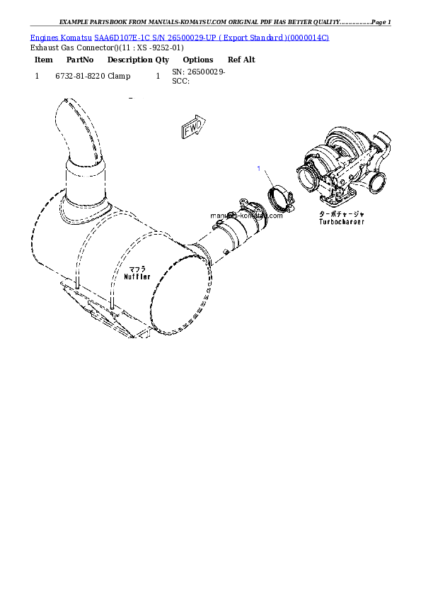 Protected: SAA6D107E-1C S/N 26500029-UP ( Export Standard ) Partsbook