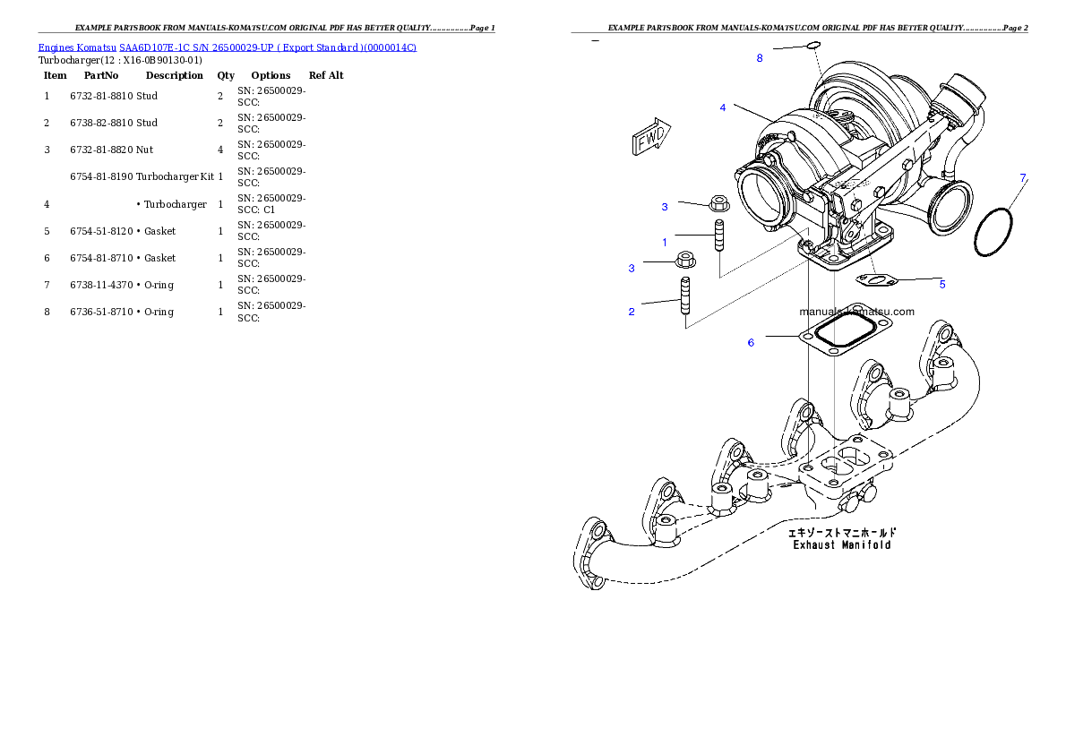 Protected: SAA6D107E-1C S/N 26500029-UP ( Export Standard ) Partsbook