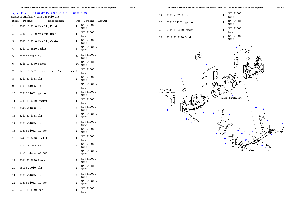 Protected: SAA6D170E-5A S/N 510001-UP Partsbook