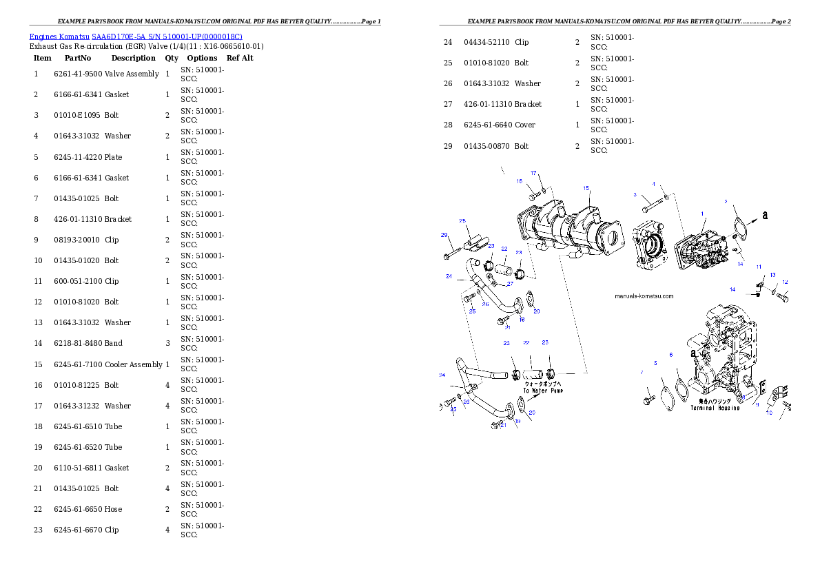 Protected: SAA6D170E-5A S/N 510001-UP Partsbook
