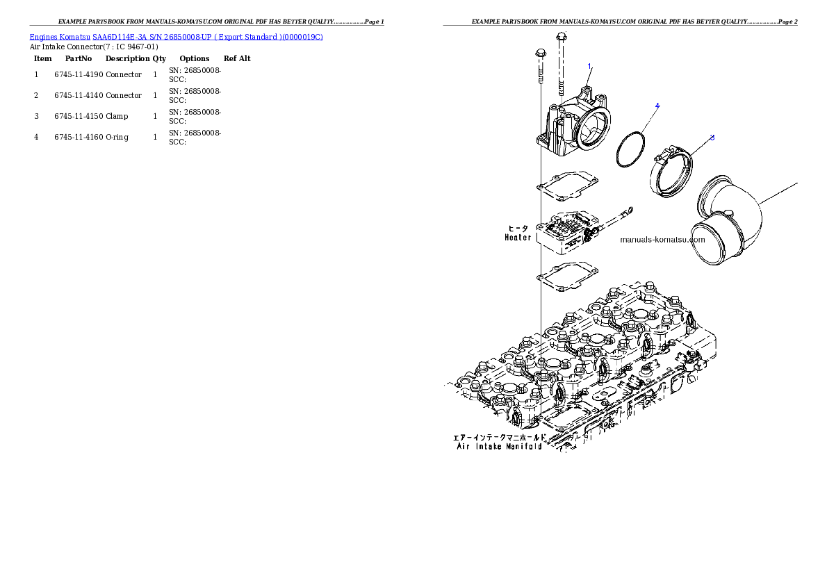 Protected: SAA6D114E-3A S/N 26850008-UP ( Export Standard ) Partsbook