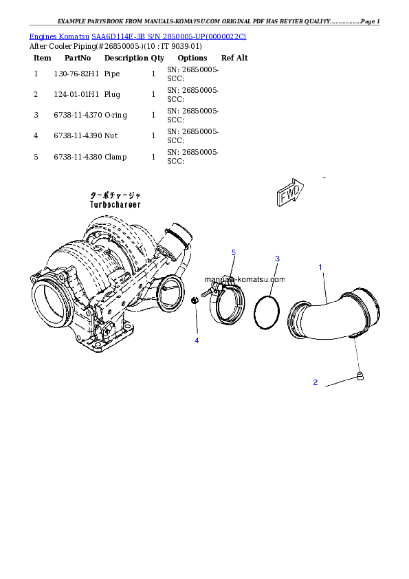 Protected: SAA6D114E-3B S/N 2850005-UP Partsbook
