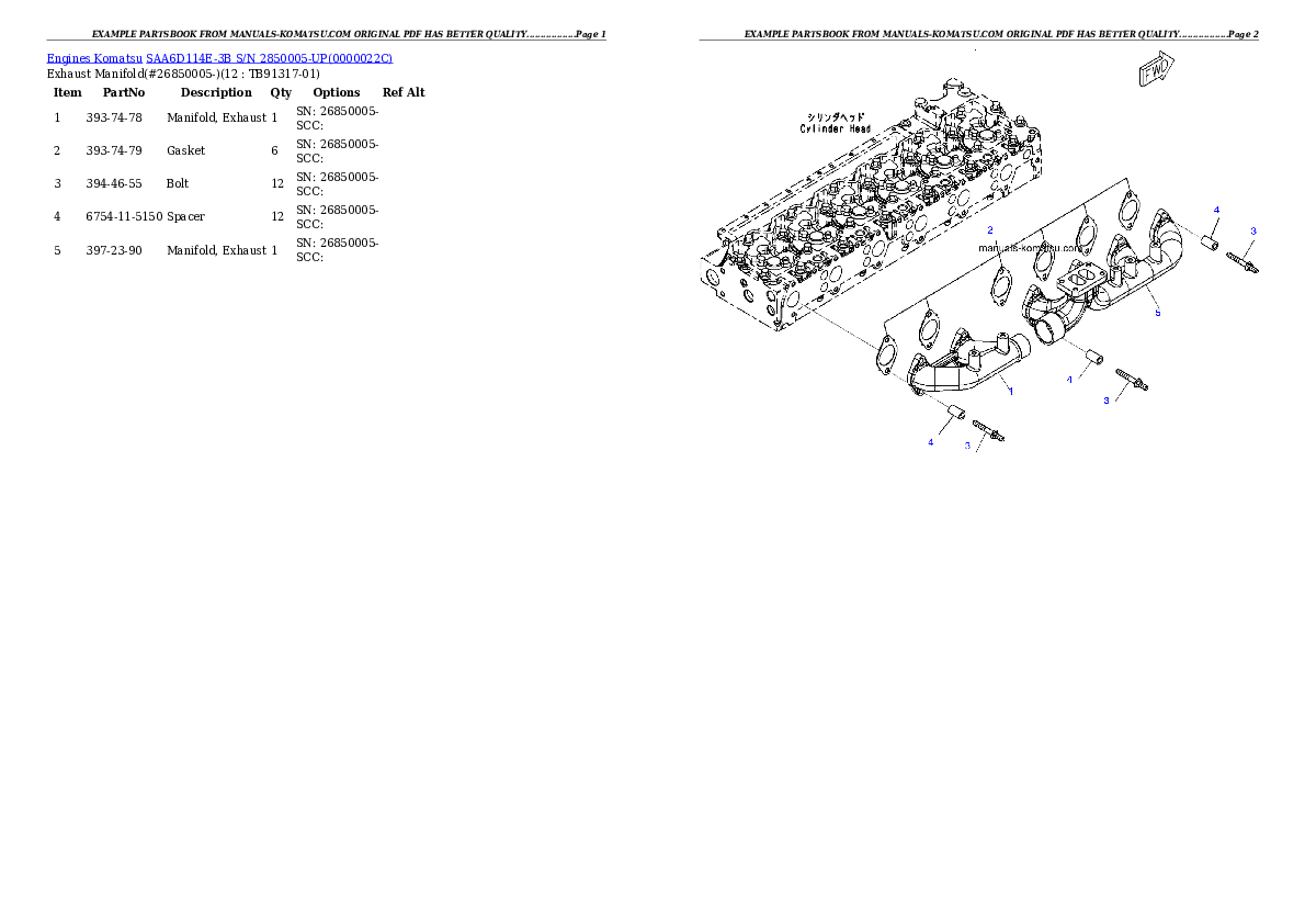 Protected: SAA6D114E-3B S/N 2850005-UP Partsbook