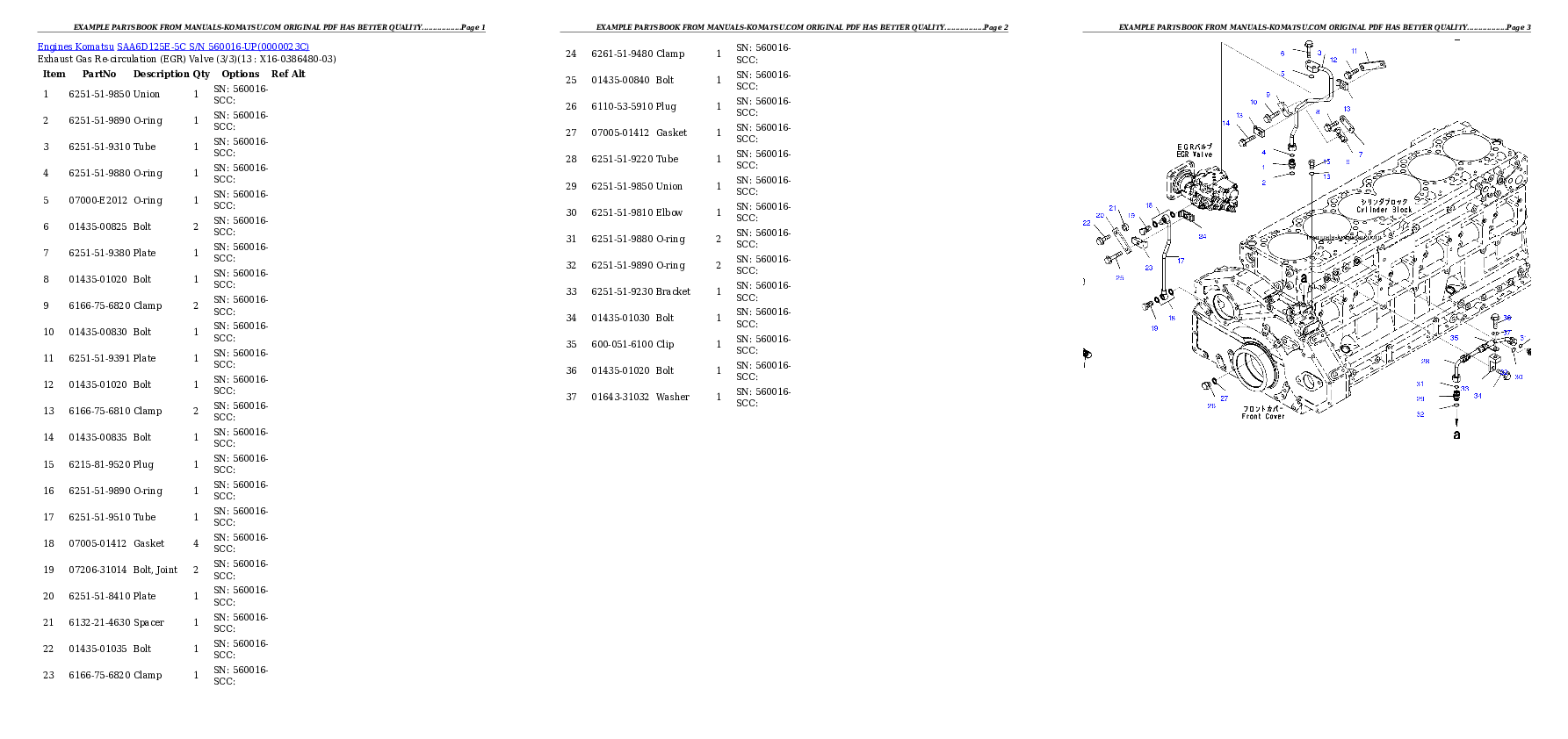 Protected: SAA6D125E-5C S/N 560016-UP Partsbook