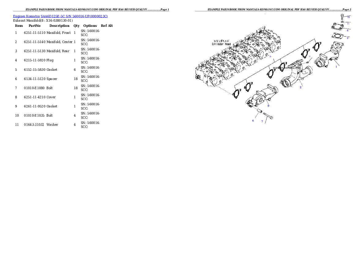Protected: SAA6D125E-5C S/N 560016-UP Partsbook