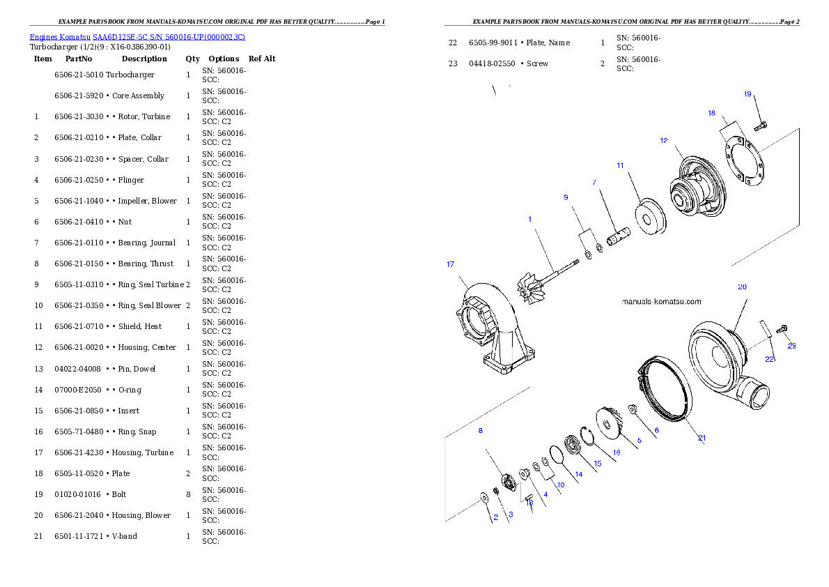 Protected: SAA6D125E-5C S/N 560016-UP Partsbook