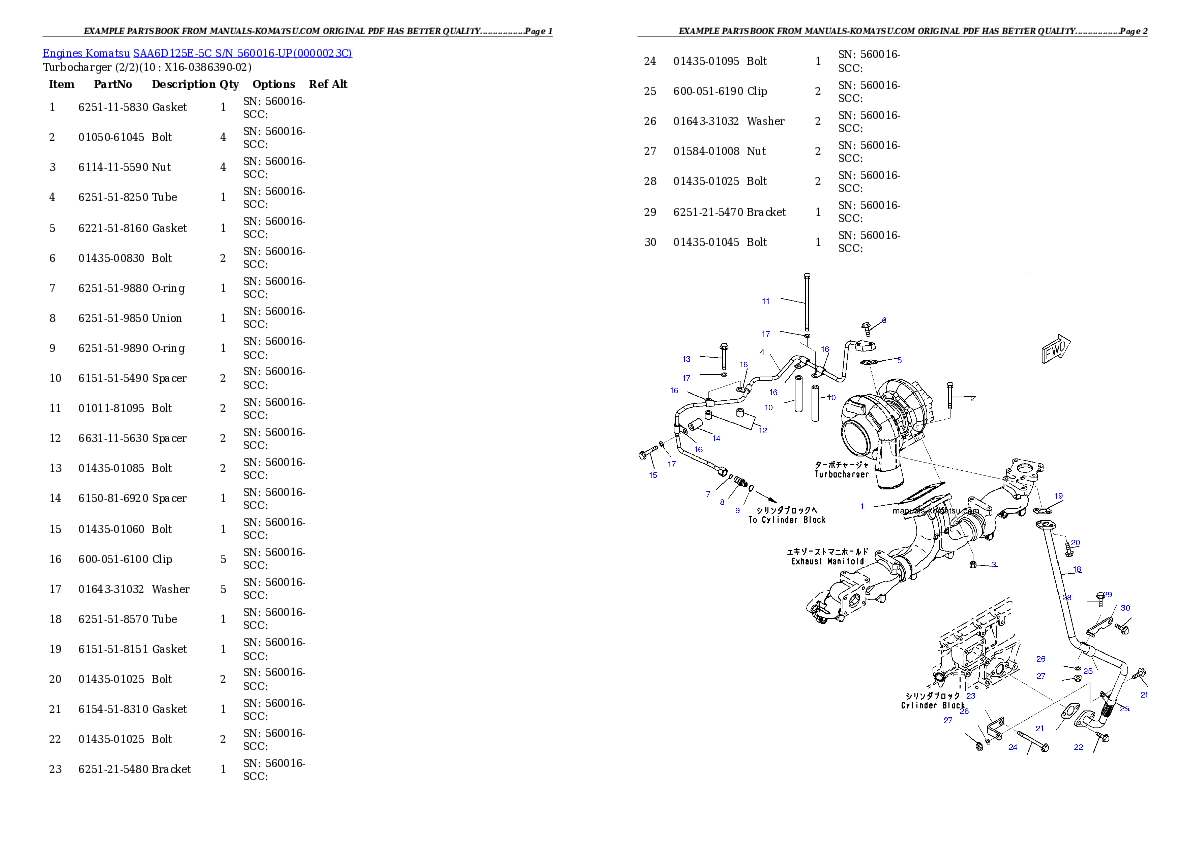 Protected: SAA6D125E-5C S/N 560016-UP Partsbook