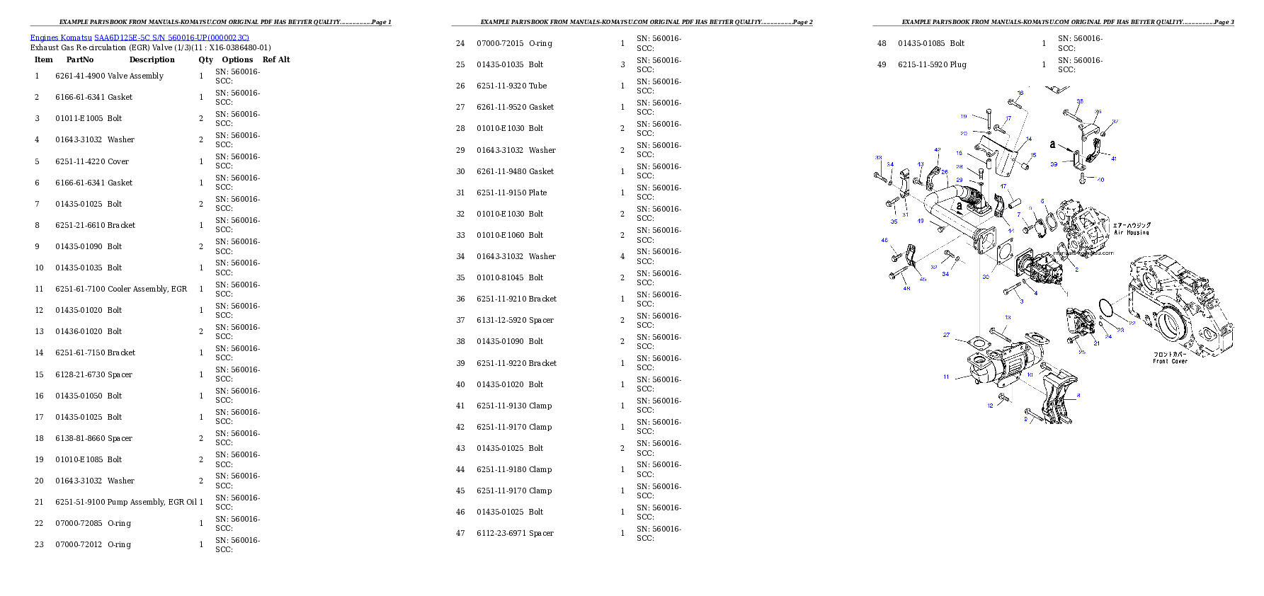 Protected: SAA6D125E-5C S/N 560016-UP Partsbook