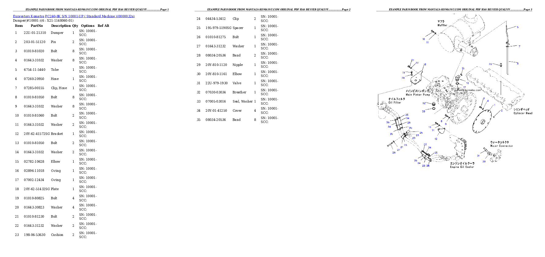 Protected: PC240-8K S/N 10001-UP ( Standard Machine ) Partsbook